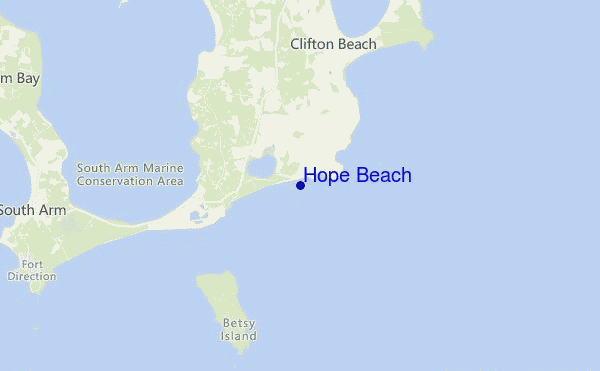 locatiekaart van Hope Beach