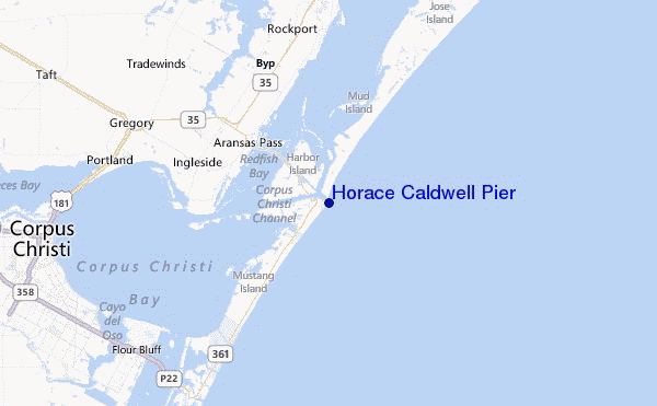 Horace Caldwell Pier Location Map