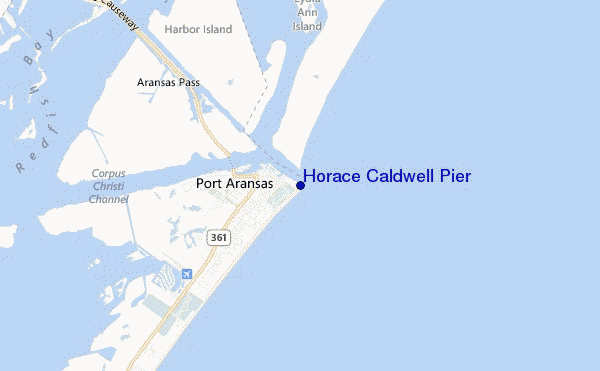 locatiekaart van Horace Caldwell Pier