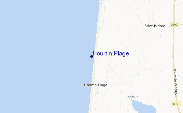 locatiekaart van Hourtin Plage