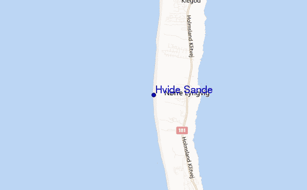 locatiekaart van Hvide Sande