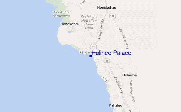 locatiekaart van Hulihee Palace