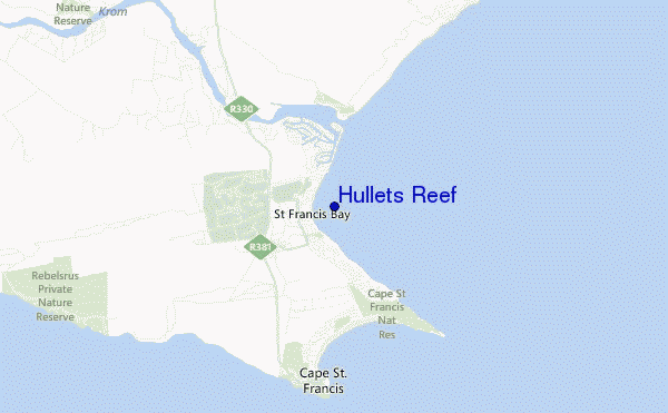locatiekaart van Hullets Reef
