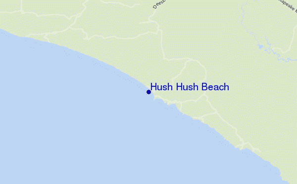 locatiekaart van Hush Hush Beach