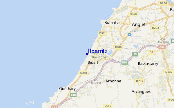 locatiekaart van IIbarritz