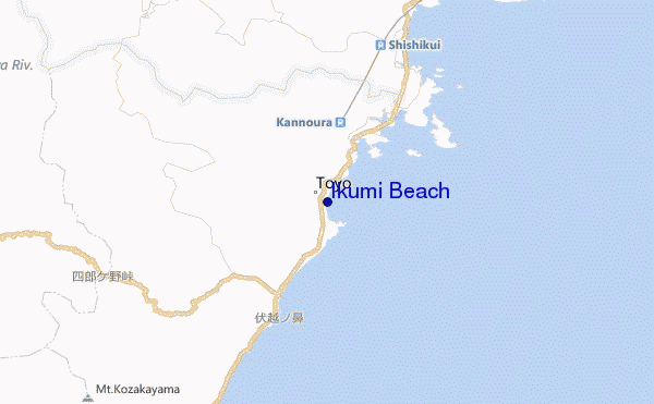 locatiekaart van Ikumi Beach