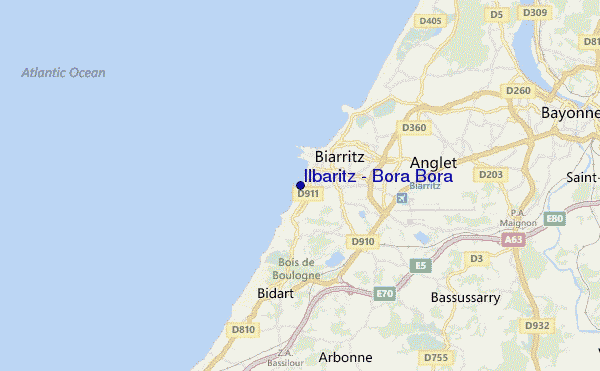 locatiekaart van Ilbaritz - Bora Bora