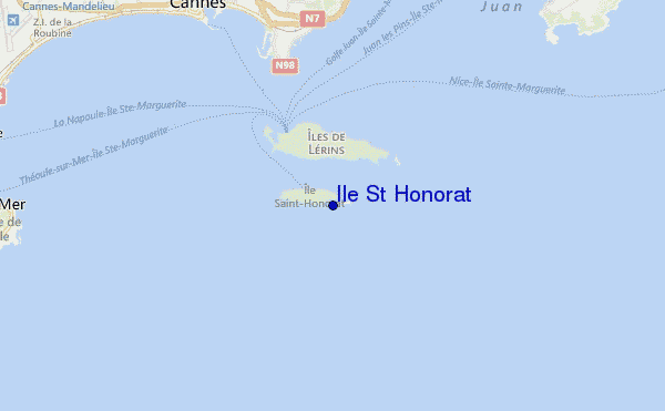 locatiekaart van Ile St Honorat