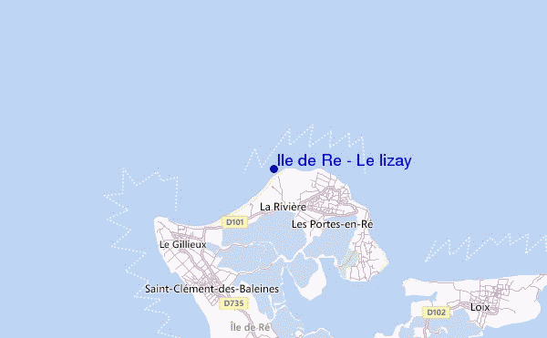 locatiekaart van Ile de Re - Le lizay