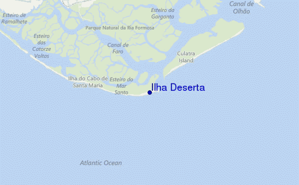 locatiekaart van Ilha Deserta
