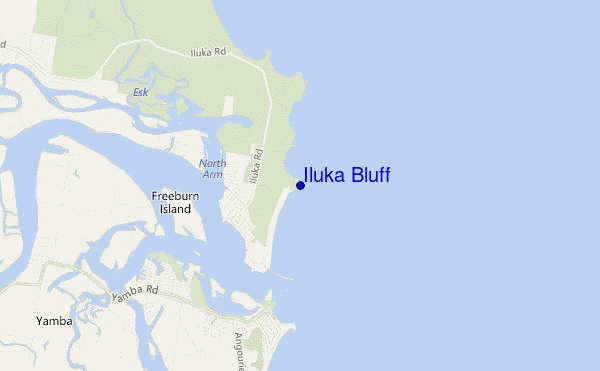 locatiekaart van Iluka Bluff