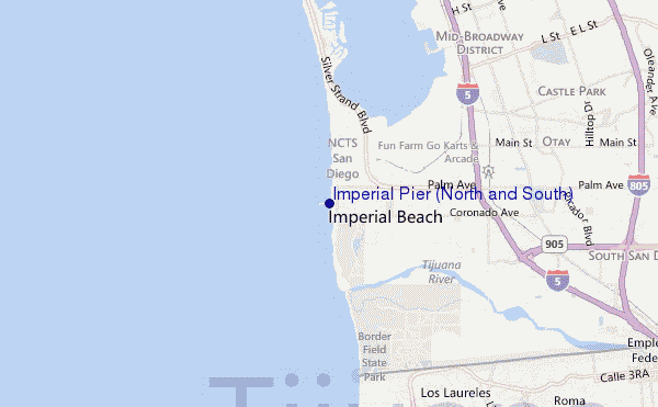 locatiekaart van Imperial Pier (North and South)