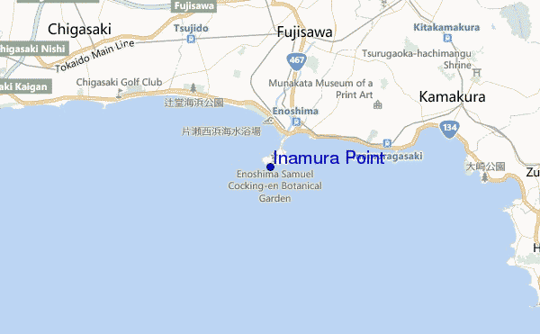 locatiekaart van Inamura Point