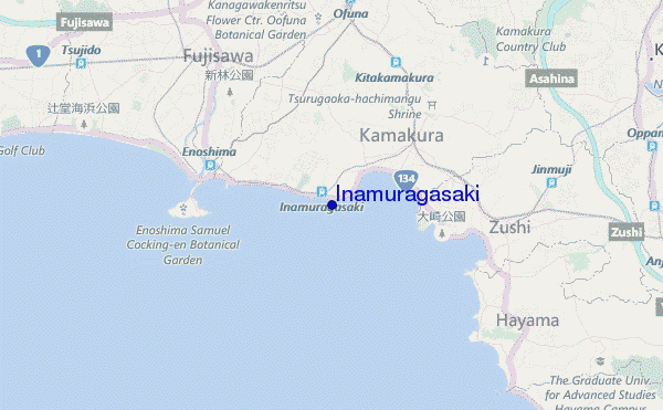 locatiekaart van Inamuragasaki