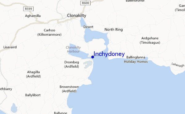 locatiekaart van Inchydoney
