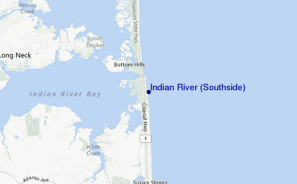 locatiekaart van Indian River (Southside)