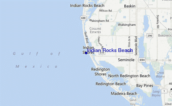 locatiekaart van Indian Rocks Beach