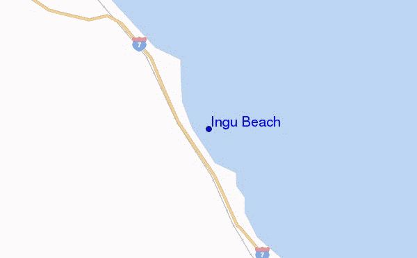 locatiekaart van Ingu Beach