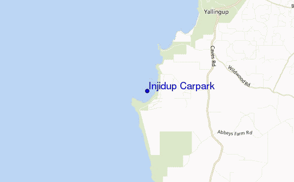 locatiekaart van Injidup Carpark