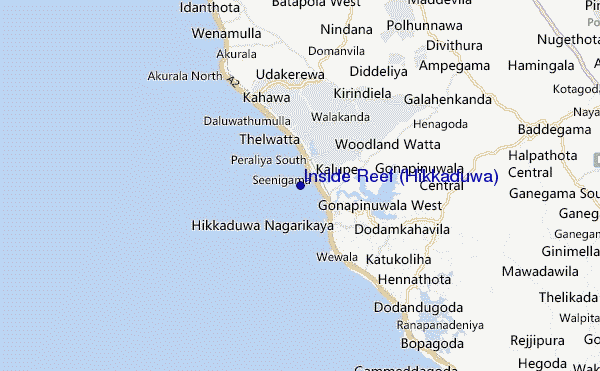 locatiekaart van Inside Reef (Hikkaduwa)