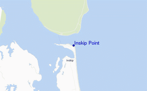 locatiekaart van Inskip Point