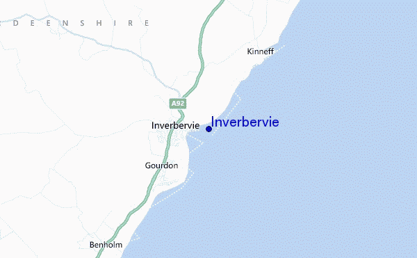 locatiekaart van Inverbervie