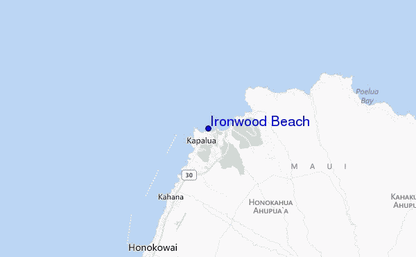 locatiekaart van Ironwood Beach