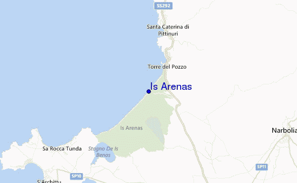 locatiekaart van Is Arenas