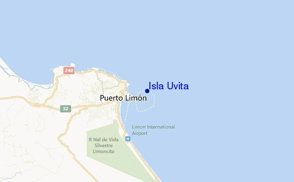 locatiekaart van Isla Uvita