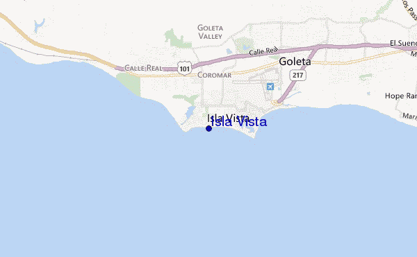 locatiekaart van Isla Vista