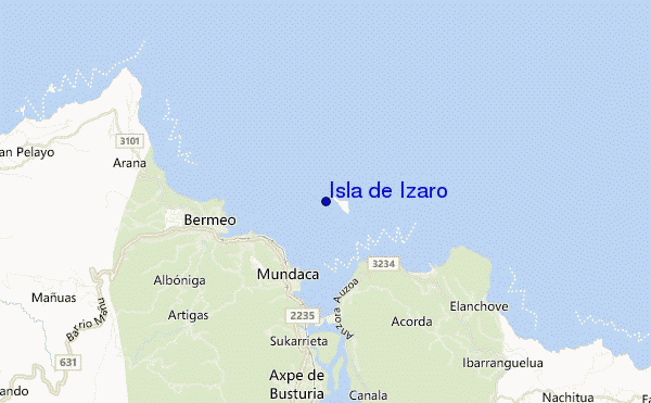 locatiekaart van Isla de Izaro
