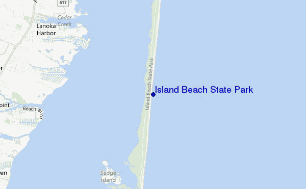 locatiekaart van Island Beach State Park