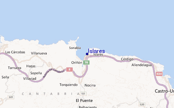 locatiekaart van Islares