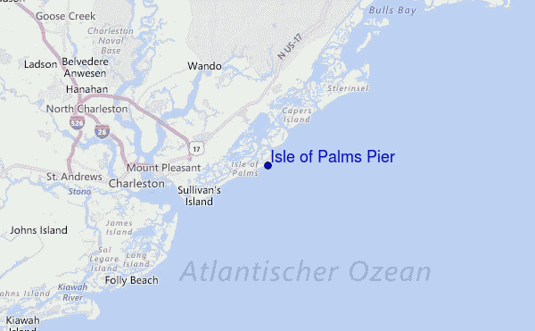 Isle of Palms Pier Location Map