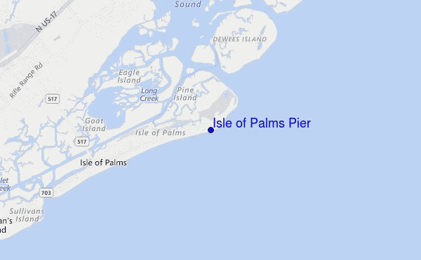 locatiekaart van Isle of Palms Pier