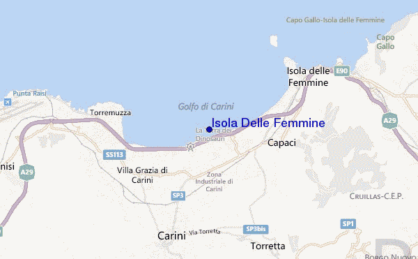 locatiekaart van Isola Delle Femmine