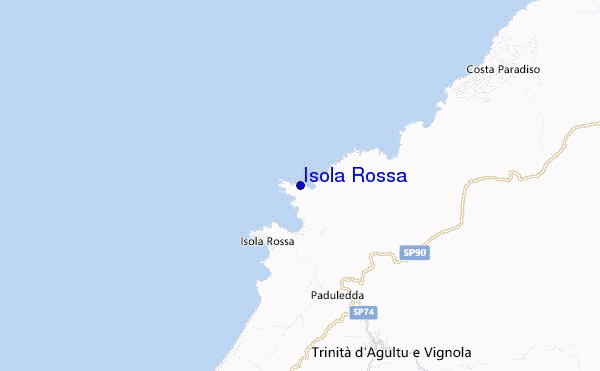 locatiekaart van Isola Rossa