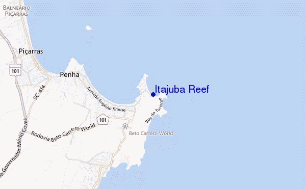 locatiekaart van Itajuba Reef