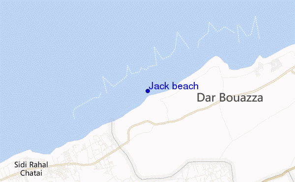 locatiekaart van Jack beach