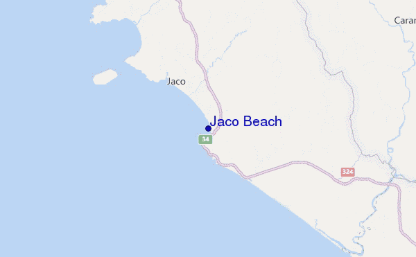 locatiekaart van Jaco Beach