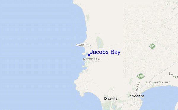 locatiekaart van Jacobs Bay