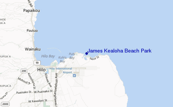 locatiekaart van James Kealoha Beach Park