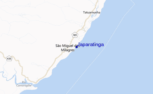 locatiekaart van Japaratinga