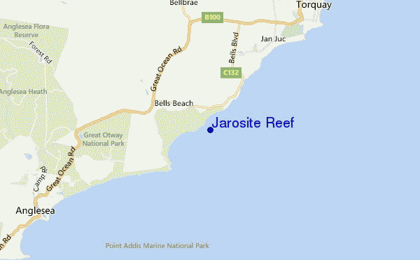 locatiekaart van Jarosite Reef