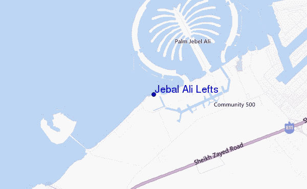 locatiekaart van Jebal Ali Lefts
