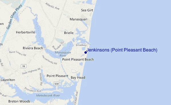 locatiekaart van Jenkinsons (Point Pleasant Beach)