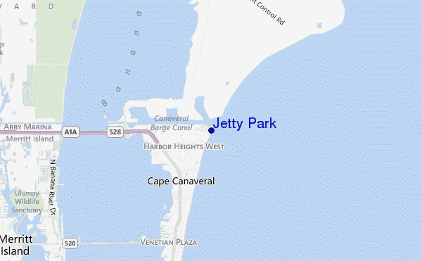 locatiekaart van Jetty Park