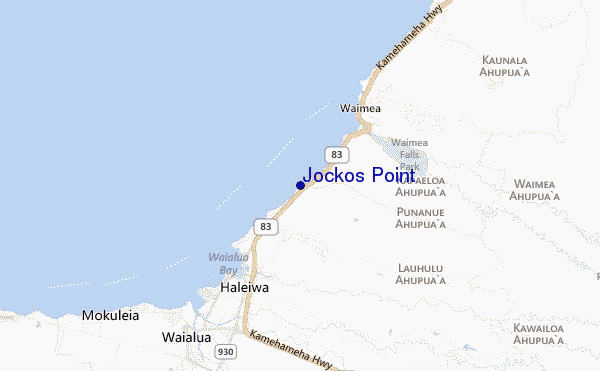 locatiekaart van Jockos Point