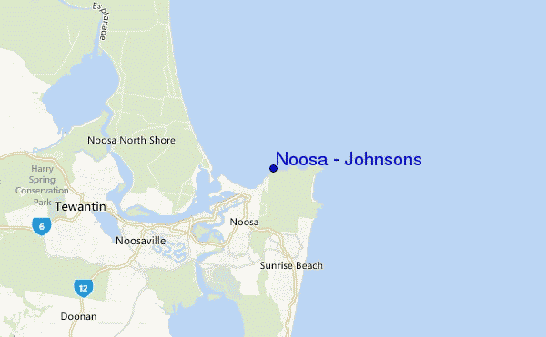 locatiekaart van Noosa - Johnsons