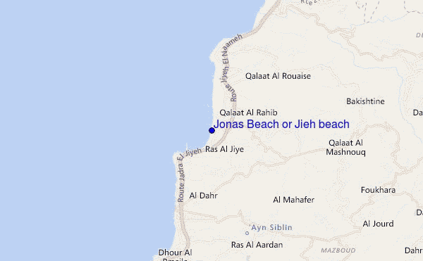 locatiekaart van Jonas Beach or Jieh beach